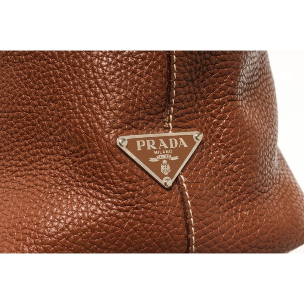 Prada Brown Leather Vitello Daino Shoulder Bag - Picture 4 of 8